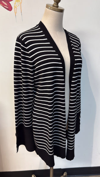 Cable & Gauge Black Stripe Cardigan, XL