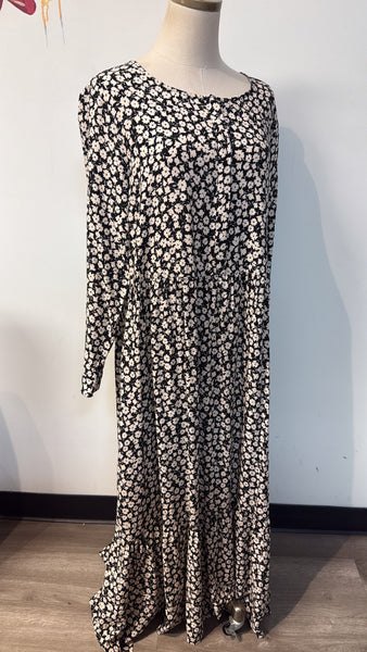 New Old Navy Black Rayon Dress, L