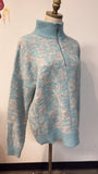 Loft Wool Blend Blue Snowflake Sweater, L