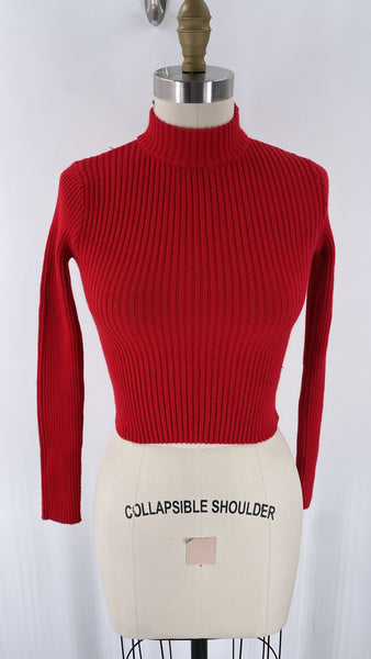 Windsor Red Cropped Sweater, S