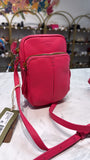 New American Leather Co. Raspberry Sorbet Cleveland Mini Crossbody Bag, 7.5"x5"x1.5"