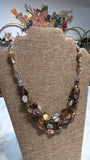 Brighton Silver/Brown Necklace, 14"-16"