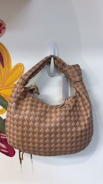 Melie Bianco Willow Woven Bag, 11"x7"