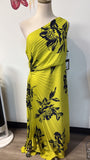 New Nicole Miller Green/Navy One Shoulder Dress, 14 (retail $178)