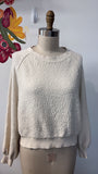 Free People Cropped Cream Sweatshirt, XS