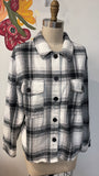 Sanctuary Black Plaid Jacket Top, L