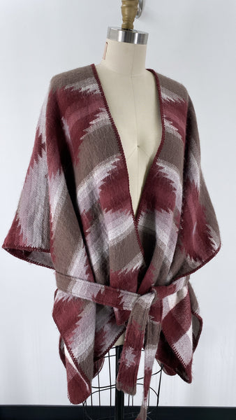 Versona Plaid Belted Cardigan, One Size