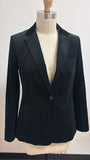 Banana Republic Black Long and Lean Velveteen Blazer Jacket, 4