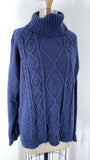 To Be Honest Blue Turtleneck Sweater, L