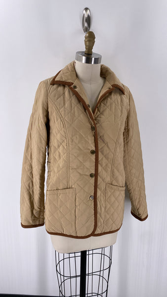Joan Rivers Brown Quilted Barn Jacket, XXS