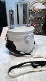 Far Nine Silver Cosmetic Case Crossbody, 5"x6"