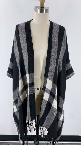 Three Dots Black Cashmere Blend Cardigan, One Size