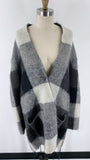 New American Eagle Gray Plaid Cardigan, M