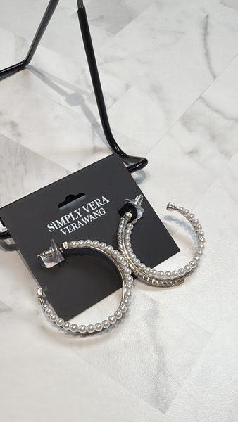 New Simply Vera Silver/Pearl Earrings