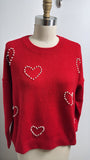 New Vince Camuto Red Heart Sweater, M