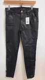 White House Black Market Black Coated 28" Inseam Jeans, 4