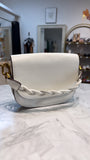 Antonio Melani White Leather Handbag, 8.5"x7"