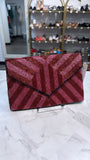 Red Beaded Clutch/Crossbody Bag, 10"x7"