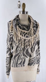 Nic + Zoe with Removable Scarf Sweater, L