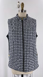 Kim Rogers Black Houndstooth Vest, L