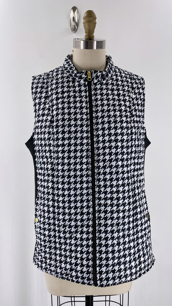 Kim Rogers Black Houndstooth Vest, L