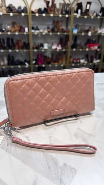 Vera Bradley Pink Quilted Wristlet, 7.5"x4"