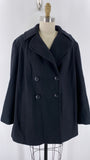 London Fog Black Wool Blend Coat, 1X