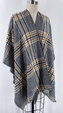 Plaid  Cardigan, One Size