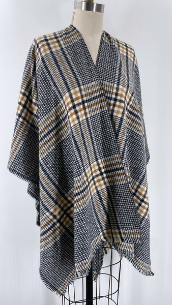 Plaid  Cardigan, One Size