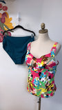 Anne Cole 2pc Teal/Pink Swimsuit, 18W