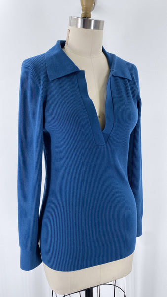 Babaton Teal Collared Sweater, L