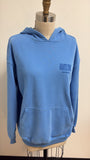 White Fox Blue Hoodie Sweatshirt, S/M