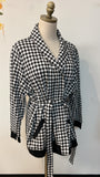 Draper James Black Gingham Tie Front Jacket, XXL