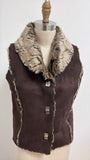 Lisa International Brown Vest, M Petite