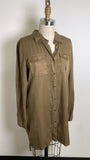 New Silver Jeans Co. Green Lyocell Button Front Shirt Dress, M