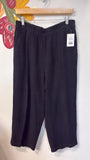 Madewell Black Linen 26" Inseam Pants, L Tall