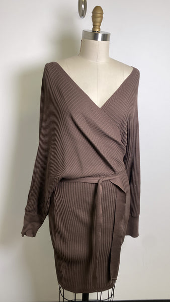 New Love Tree Brown Fitted Dress, 1X