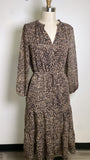 Ann Taylor Brown Print Dress, S