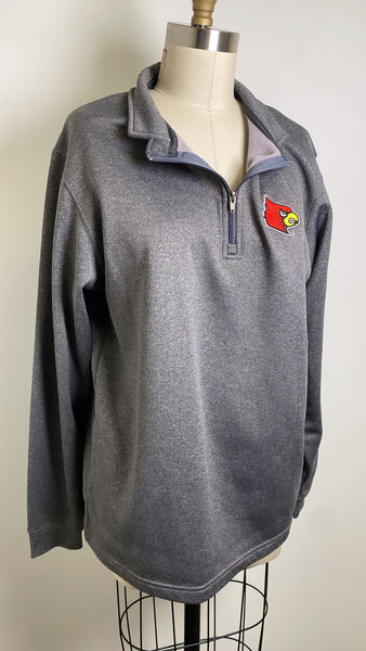 J America Gray UofL Pullover, L