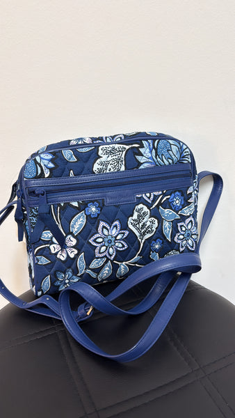 Vera Bradley Blue Tropics Tapestry Crossbody Bag, 9"x7.5"