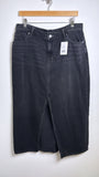 Old Navy Black Denim Mid Rise Drapey Skirt, 14