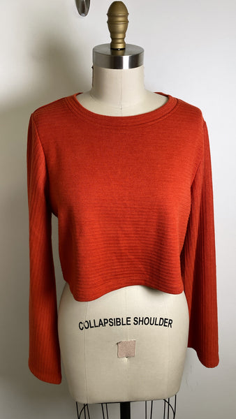 New Band of the Free Rust Cropped Sweater, L