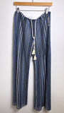 Becca Blue 33" Inseam Coverup Swim Side Slit Pants, M