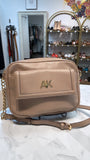 Anne Klein Tan Crossbody Bag, 9.5"x6.5"