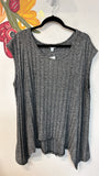 Boutique Black/Gray Top, 2X