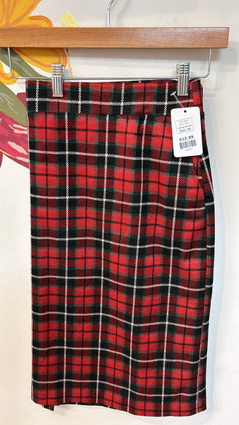 Croft & Barrow Red Plaid Skirt, 2X with Pockets