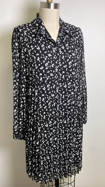 Nine West Black Print Dress, M