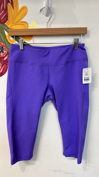 Zella Purple Cropped Athletic Leggings, M