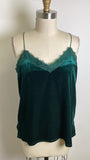 Skies Are Blue Green Velvet Top, S