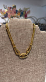 Celine Brass Choker Necklace, 13"